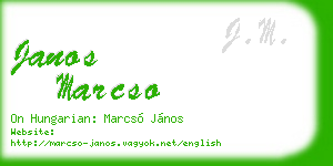 janos marcso business card