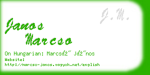 janos marcso business card